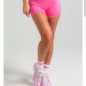 Women's Pink Polka Dot Bike Shorts